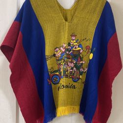 Colombian Poncho with Fringes / Handmade - Poncho Colombiano con Flecos