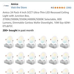 24 4” Amico Wafer Lights 