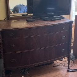 Long Antique Dresser . Doesn’t Have The Original Mirror 