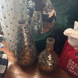 Glass Piece Vases, Hanging Mirror