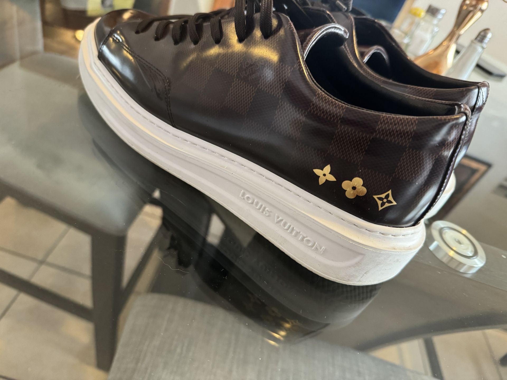 Louis Vuitton Beverly Hills patent leather trainers