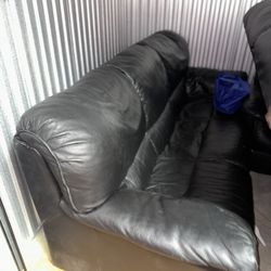 Black Leather Sofa 