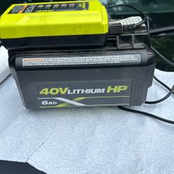 Ryobi  40V 6Ah battery and charger
