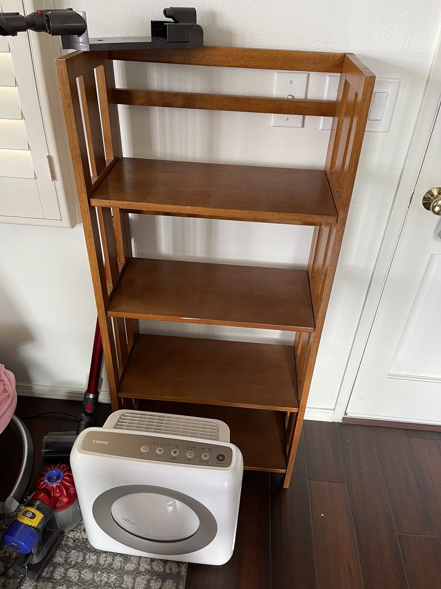 Wooden Show Rack Shelving Unit Brown