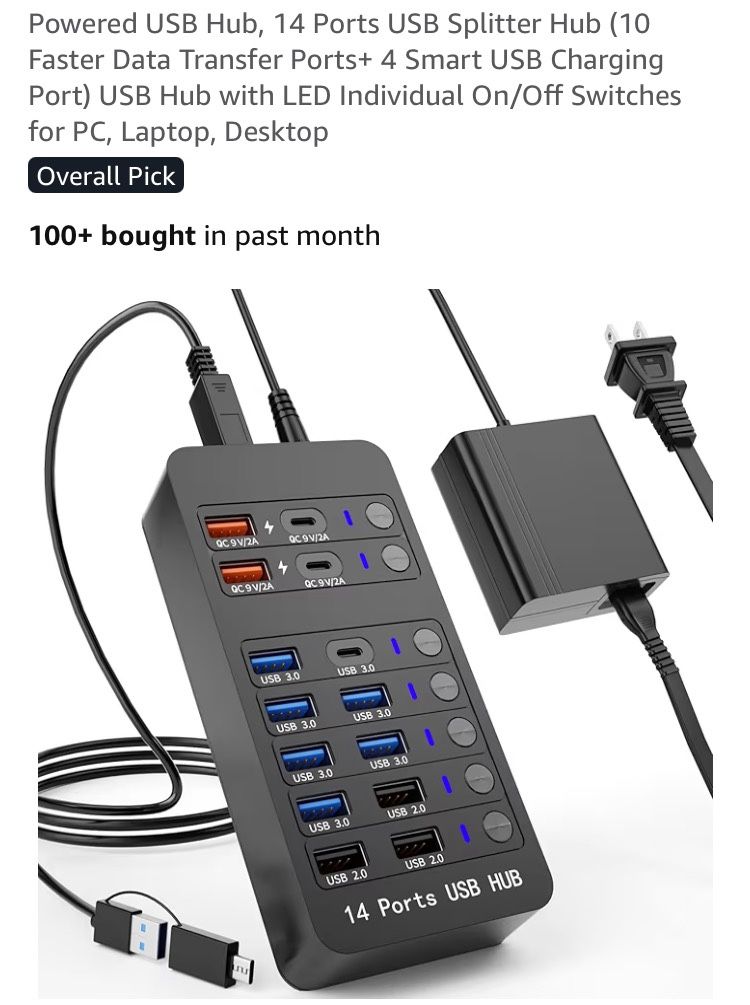 14 Port USB Hub