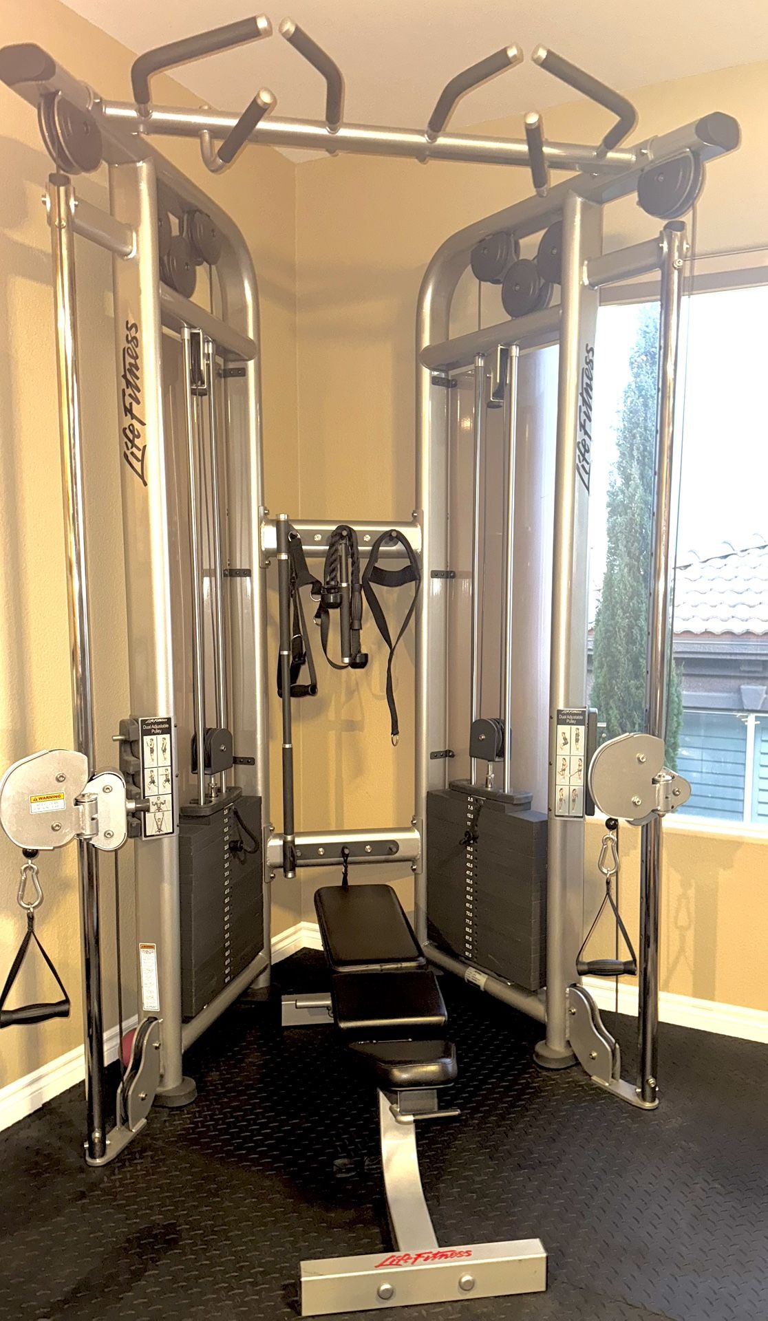 LifeFitness Total Fitness Gym Equipment Weights Corner Unit X9I Cross Trainer, Club Series Adjustable Bench, Great Condition!