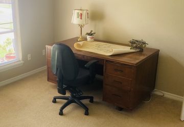 1950s Leopold Walnut Executive Desk