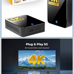 🔥Brand new🔥 Wireless HDMI Transmitter and Receiver 4K 30Hz, 400FT/120M Long Range, 9 Adjustable Channels, 1TX to 3RX– Stream HD Video/Audio from Lap