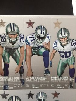 Many Good Tickets & Parking for Arizona Cardinals @ Dallas Cowboys this Sunday 7pm