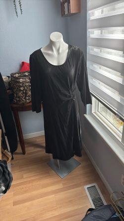 Lands End Black Work Dress