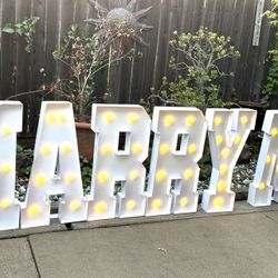 Marry Me Sign With Lights