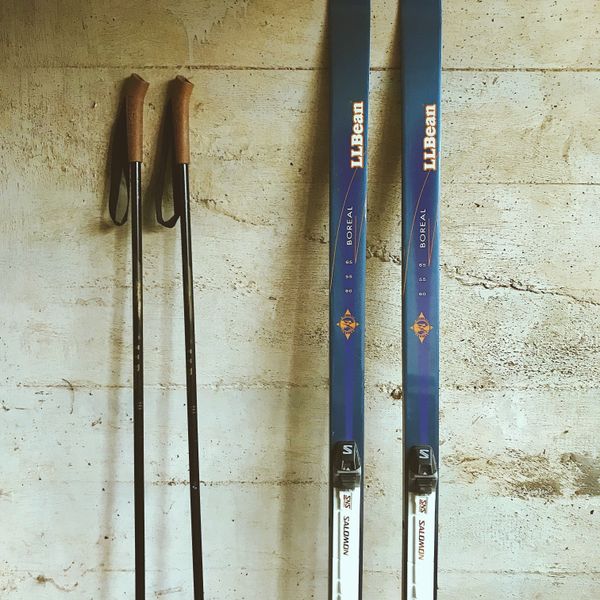 LL Bean Boreal Cross Country Nordic XC Skis 175 cm (+ Poles) for Sale