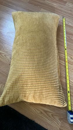 Ribbed Cotton Mustard pillow 