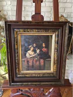 Vintage Lady Singing with Lute Player by Caspar Netscher.1(contact info removed)