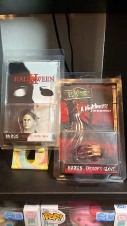 Lot Of 2 Kuzos Horror Miniature Collectible Michael Myers Mask & Freddy’s Glove