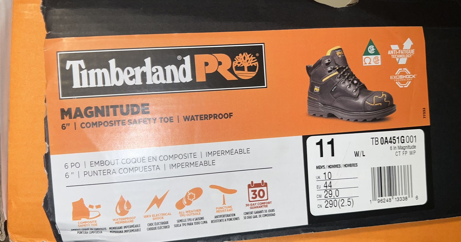 Timberland Pro Size 11 Comp Toe Boots
