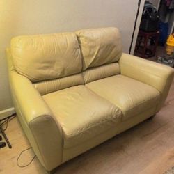 Genuine Leather Loveseat Sofa 