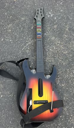 Nintendo Wii Guitar Hero World Tour Sunburst Guitar With Strap 95455.805 Tested