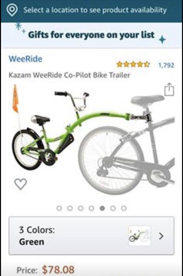 Kazam WeeRide Co- pilot child bike seat trailer