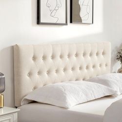 King-size tufted upholstered headboard