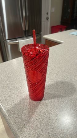 Starbucks 2024 Holiday Red Swirl Stripe Venti Tumbler