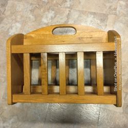 Solid Oak Book Storage Or Magazine Rack