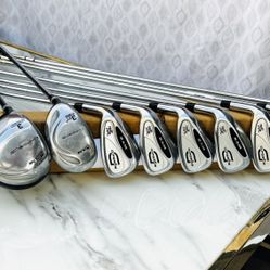 RAM TOUR STEP FORCE LEFT HAND Golf Set • Tour-Inspired Design • 4-PW + Driver + Hybrid + Putter