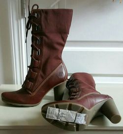 High Heel Timberland Boots - Size# 8 1/2