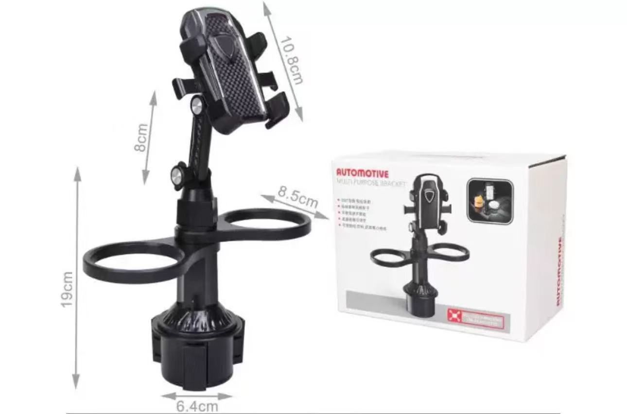 Car Phone Holder for Your Car with 2 Car Cup Holder Phone Mount Universal Automobile Cradle