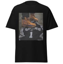 Black T-shirt with Timberland Boots and Spurs 1 Jersey Graphic Let’s Go Knicks!