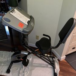 Folding Exercise Desk Bike with Bluetooth, 24 Workout Programs and Free App