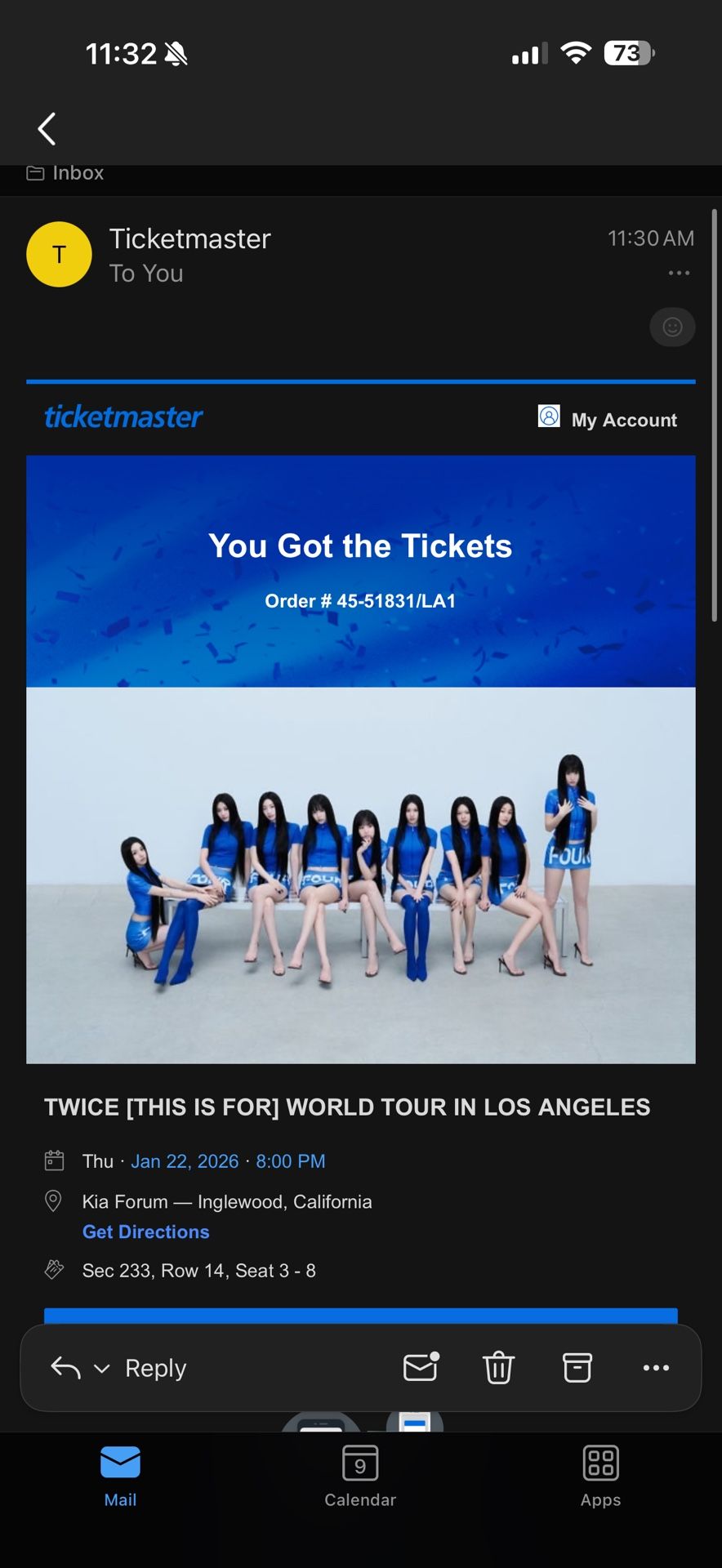 Twice Tickets 1/22 The Forum