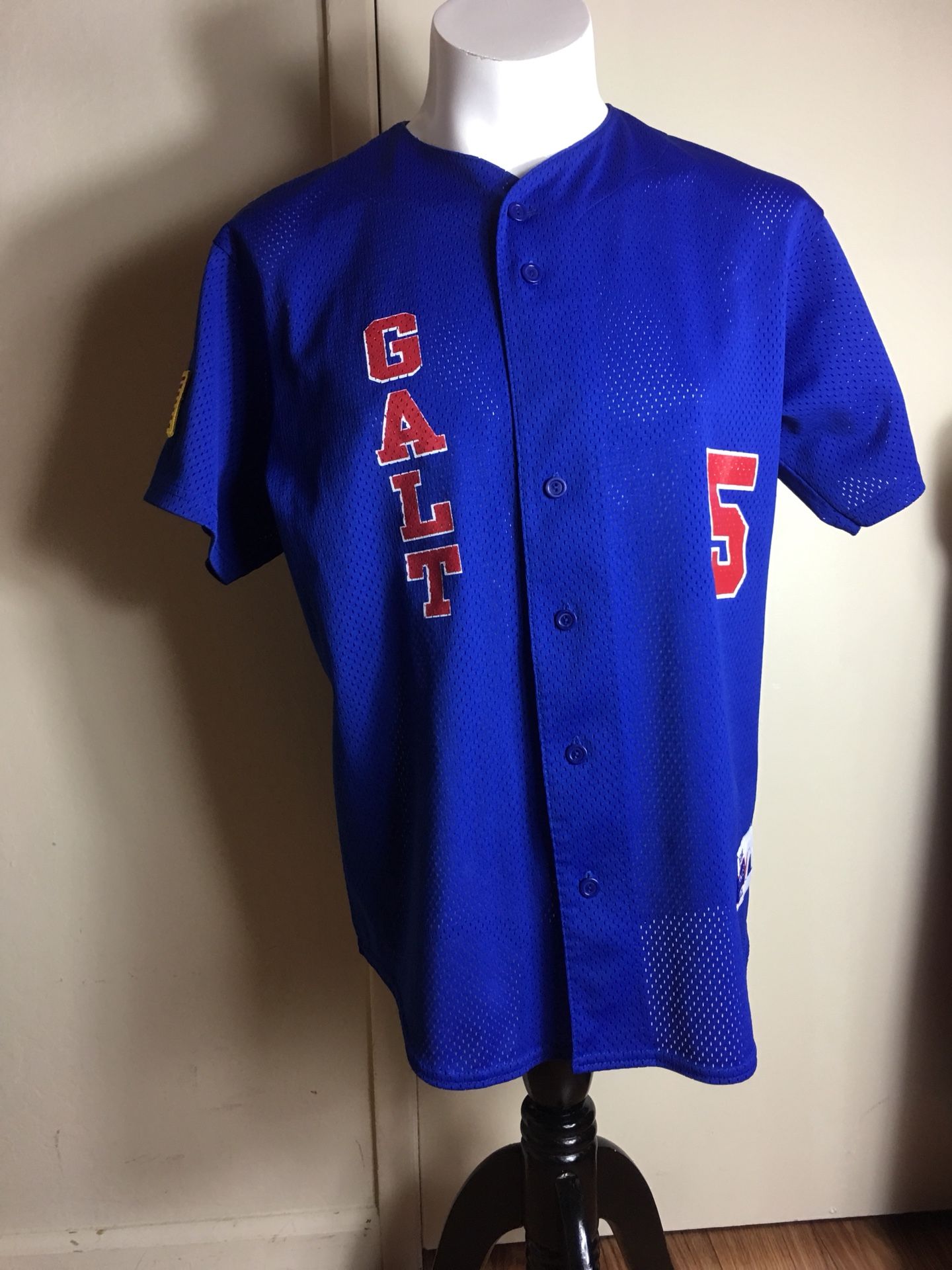Galt 5 authentic majestic apparel Babe Ruth Baseball blue jersey