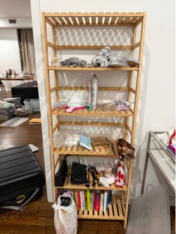 Forontenac 63.4" H x 23.6" W Etagere Bamboo Bookcase with Adjustable Shelves