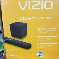 Vizio Sound Bar Vserious 2.1 New Condition. 36-inch, 2-channel soundbar and a wireless subwoofer
