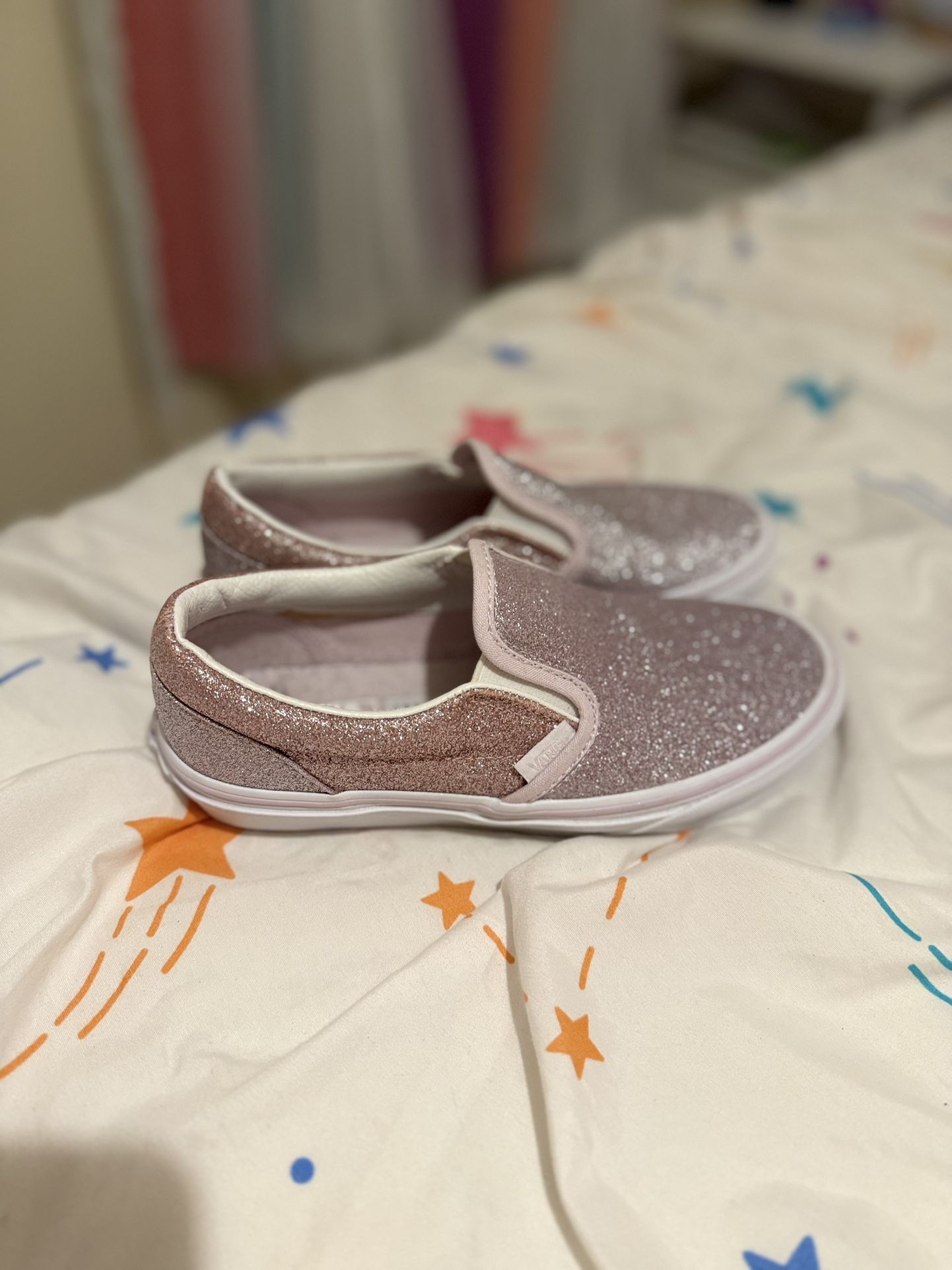 Kids Vans Sneaker- Pink Glittery