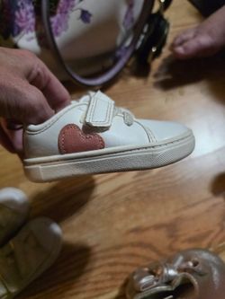 Toddler Girl White Sneaker with Heart Patch