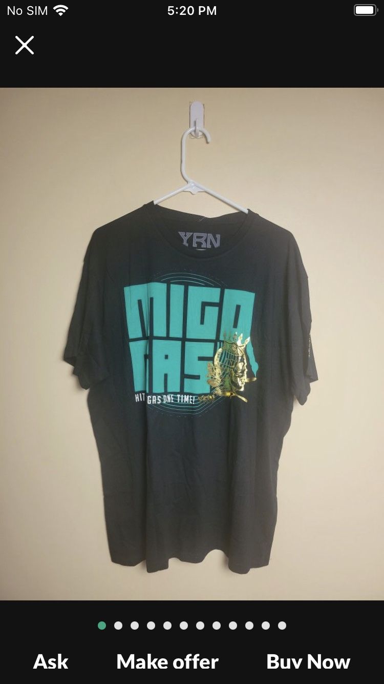 NWT Yung Rich Nation YRN Migos Hit the Gas One Time! Graphic T-shirt Size XL