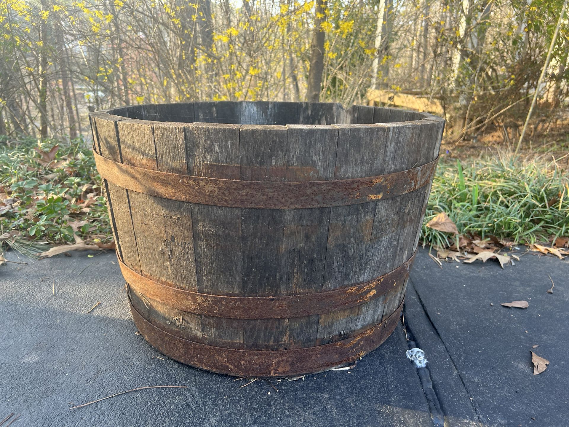 Whiskey Barrel Pot Planter For Flowers 