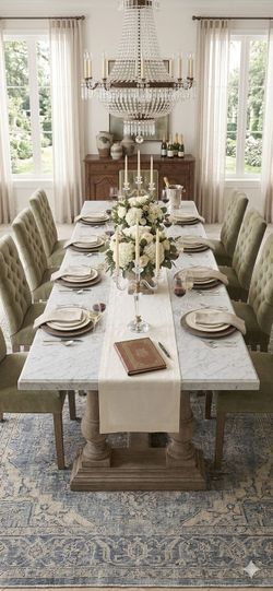 Restoration Hardware St. James Marble Dining Table 108'