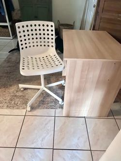 Compact Computer Desk and IKEA swivel chair