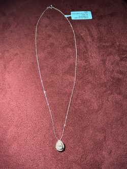 Teardrop Moissanite And Sterling Silver Necklace 