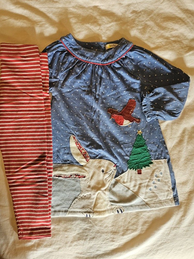 Mini Boden Christmas Winter tunic and legging set