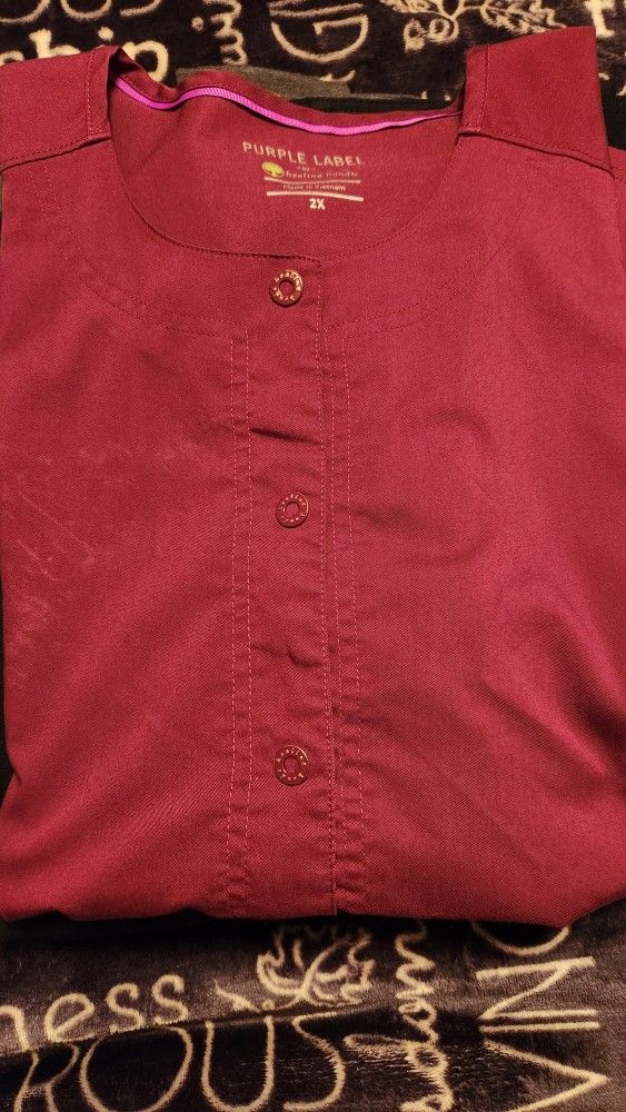 Burgandy Scrub Jacket Size 2X