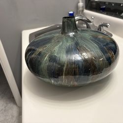 Metal vase made in India $45