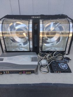 Speaker box with amp