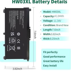 HW03XL L97300-005 Battery Replacement for HP Pavilion