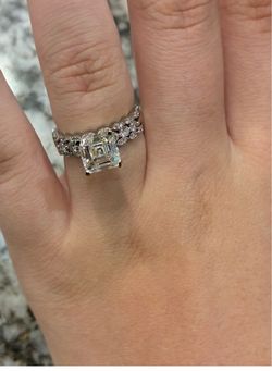 2.39 CTW beautiful custom lab grown & natural diamond 14k white gold ring