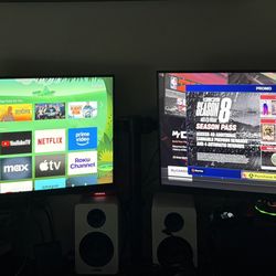 2 - 24” LG Ultra gear Gaming Monitors And Dual Mount