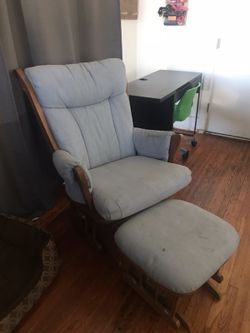 Blue rocking chair